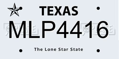 MLP4416 Texas License Plate