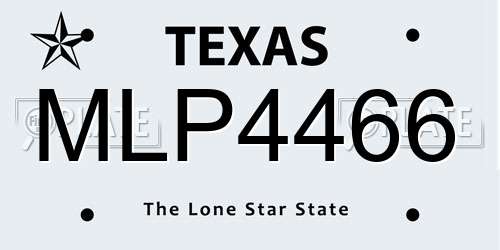 MLP4466 Texas License Plate