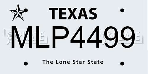 MLP4499 Texas License Plate