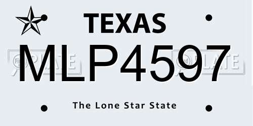 MLP4597 Texas License Plate