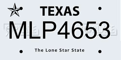 MLP4653 Texas License Plate