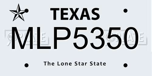 MLP5350 Texas License Plate