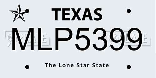 MLP5399 Texas License Plate