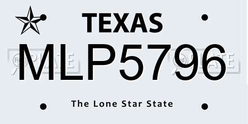 MLP5796 Texas License Plate