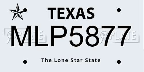 MLP5877 Texas License Plate