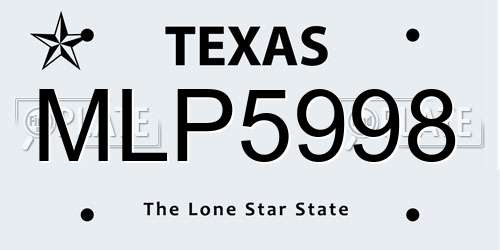 MLP5998 Texas License Plate