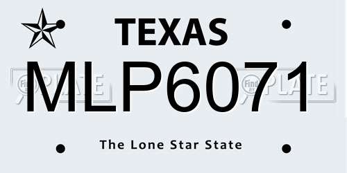 MLP6071 Texas License Plate