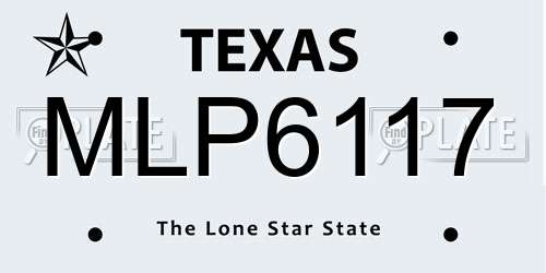 MLP6117 Texas License Plate
