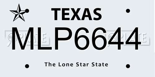 MLP6644 Texas License Plate