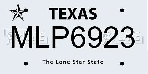 MLP6923 Texas License Plate