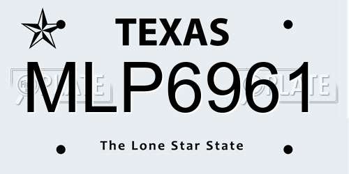 MLP6961 Texas License Plate