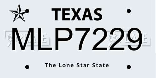 MLP7229 Texas License Plate
