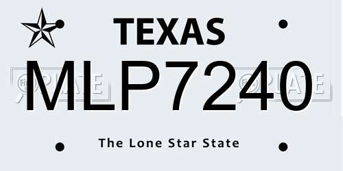 MLP7240 Texas License Plate
