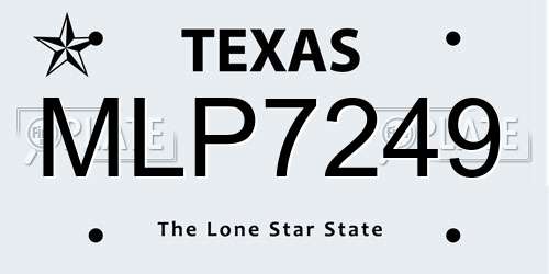 MLP7249 Texas License Plate