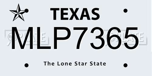 MLP7365 Texas License Plate