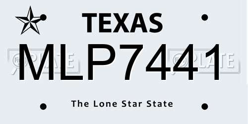 MLP7441 Texas License Plate