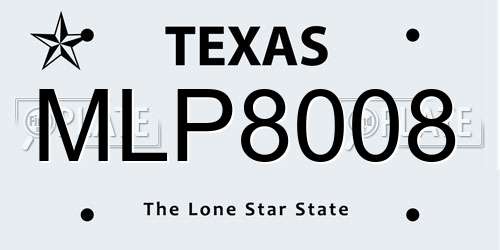 MLP8008 Texas License Plate
