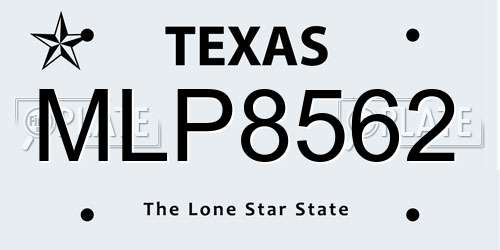 MLP8562 Texas License Plate