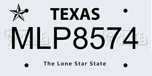 MLP8574 Texas License Plate
