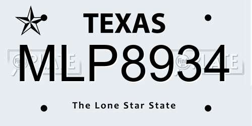 MLP8934 Texas License Plate