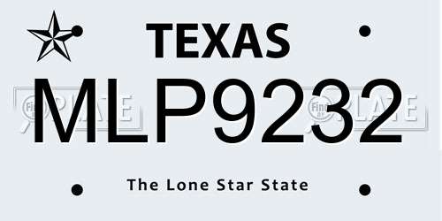 MLP9232 Texas License Plate