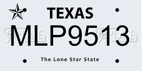 MLP9513 Texas License Plate