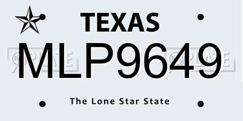 MLP9649 Texas License Plate