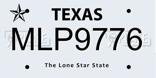 MLP9776 Texas License Plate