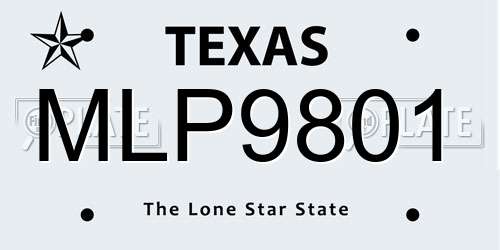 MLP9801 Texas License Plate