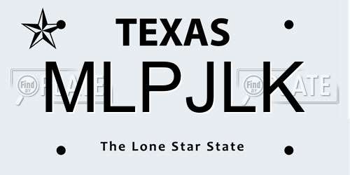MLPJLK Texas License Plate