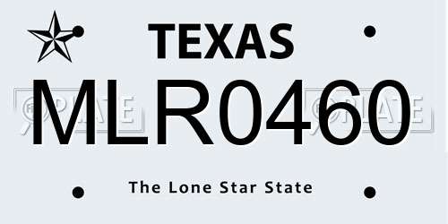 MLR0460 Texas License Plate