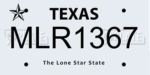 MLR1367 Texas License Plate