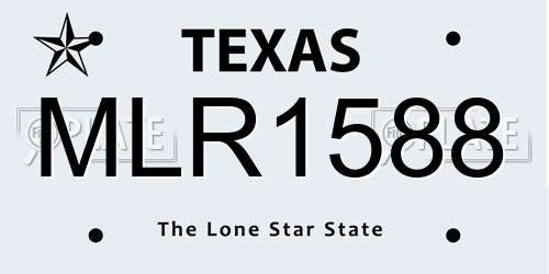 MLR1588 Texas License Plate