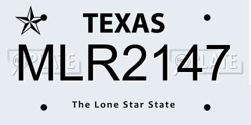 MLR2147 Texas License Plate