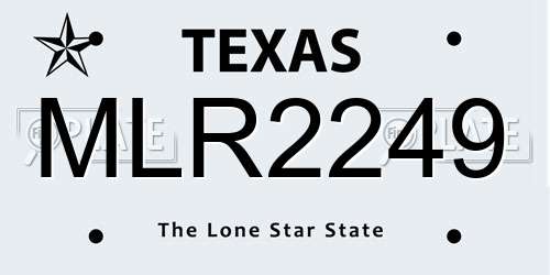 MLR2249 Texas License Plate