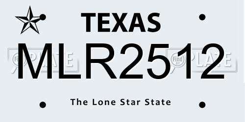 MLR2512 Texas License Plate