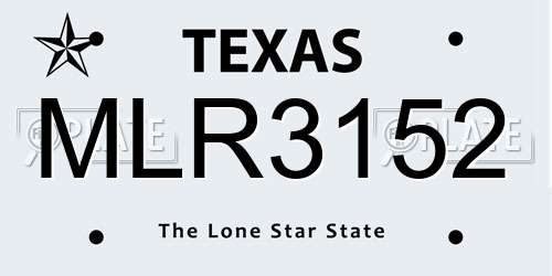 MLR3152 Texas License Plate