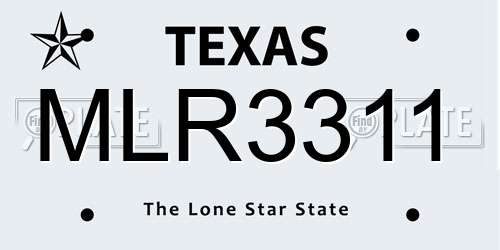 MLR3311 Texas License Plate