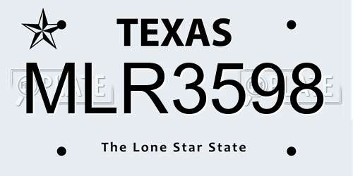 MLR3598 Texas License Plate