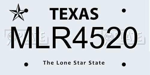 MLR4520 Texas License Plate