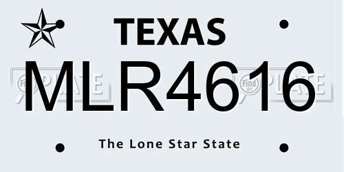 MLR4616 Texas License Plate