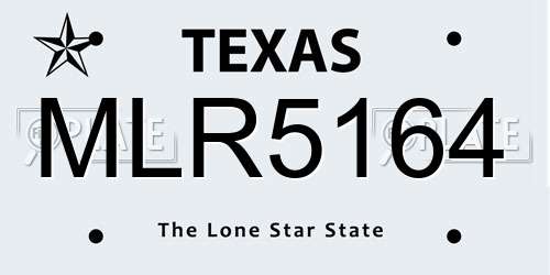 MLR5164 Texas License Plate