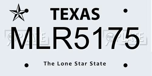 MLR5175 Texas License Plate