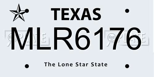 MLR6176 Texas License Plate
