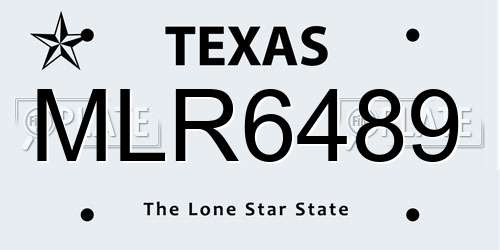 MLR6489 Texas License Plate