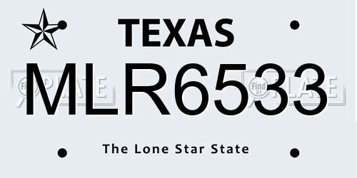 MLR6533 Texas License Plate