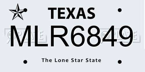 MLR6849 Texas License Plate