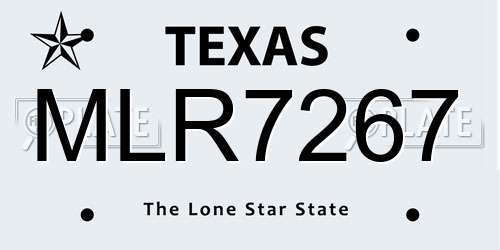 MLR7267 Texas License Plate