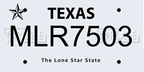 MLR7503 Texas License Plate