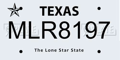 MLR8197 Texas License Plate